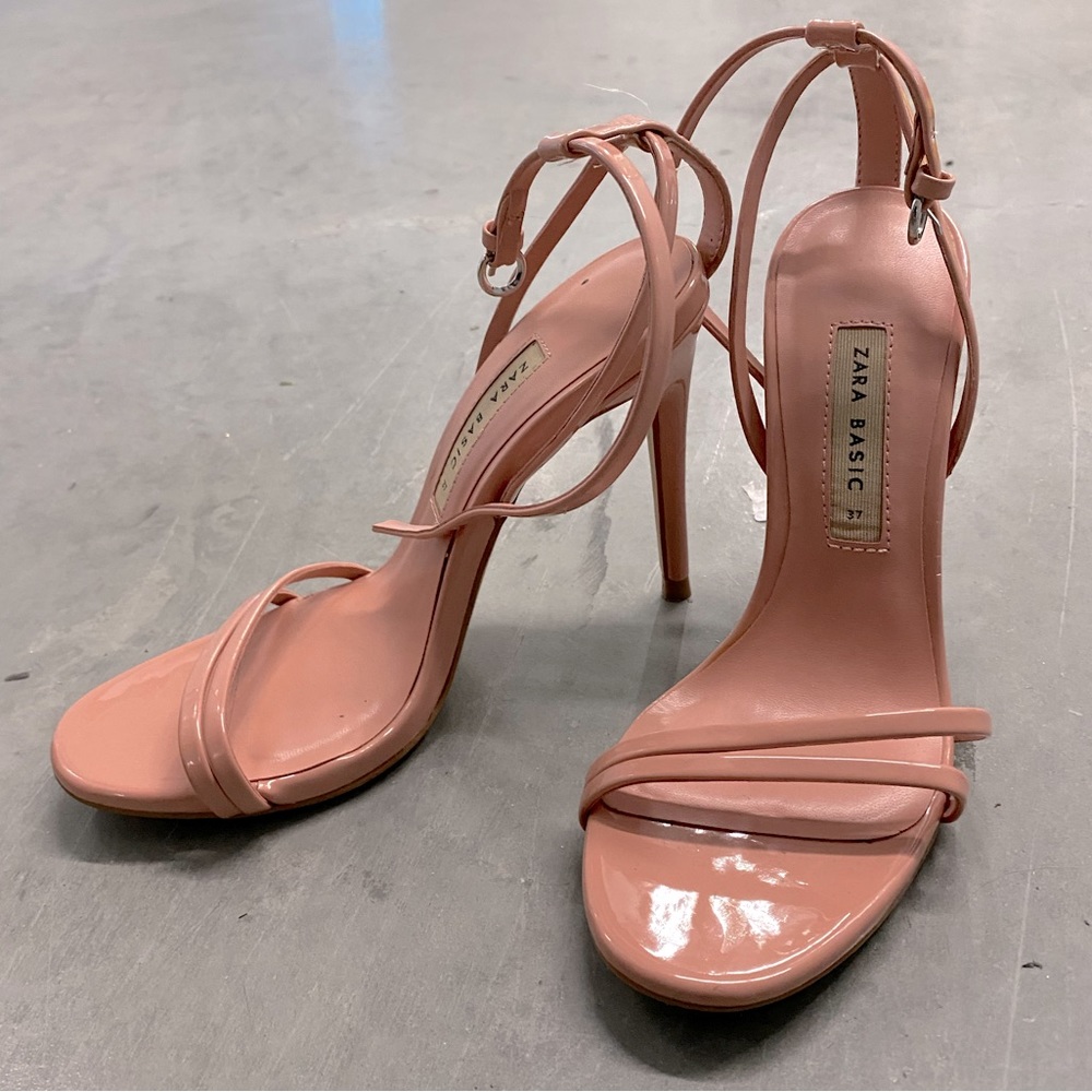 Zara Pink Patent Sandals